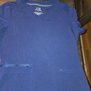 White cross navy medium scrub top